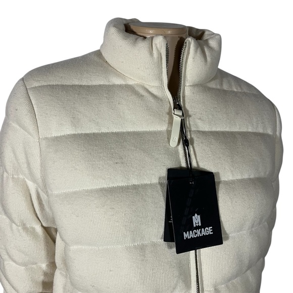 Mackage Women's Off-White Puffer Cashmere Wool Jacket - Picture 10 of 16